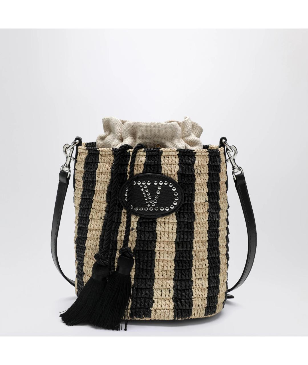 VALENTINO Бежевая пелетеная сумка тоут, фото 3