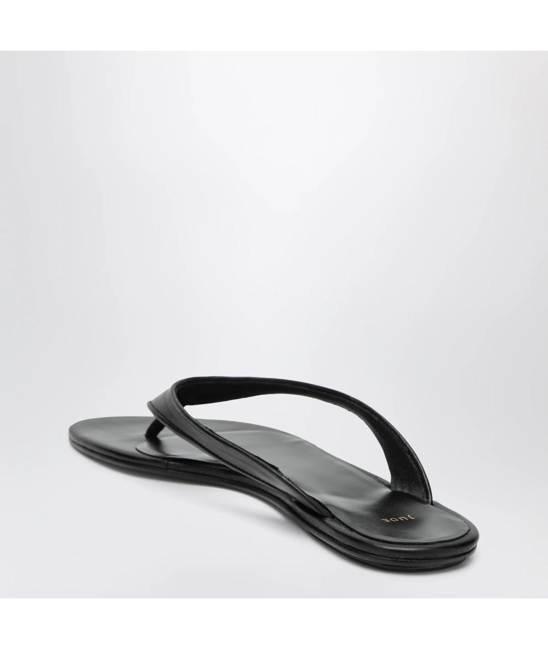 JUDE Черные кожаные шлепанцы, фото 2