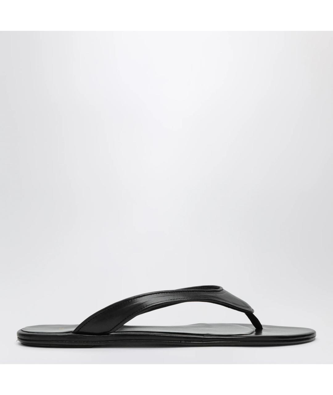 JUDE Черные кожаные шлепанцы, фото 3