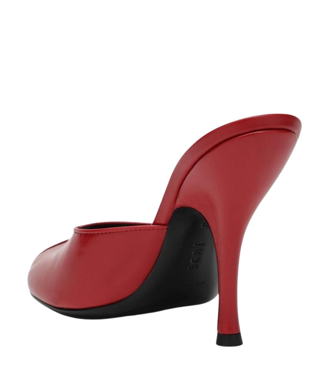 JUDE Красные кожаные мюли, фото 2