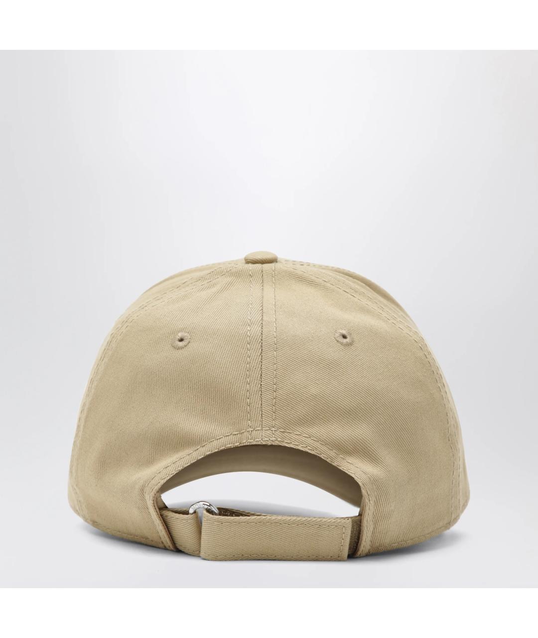 MONCLER Бежевая хлопковая кепка, фото 2