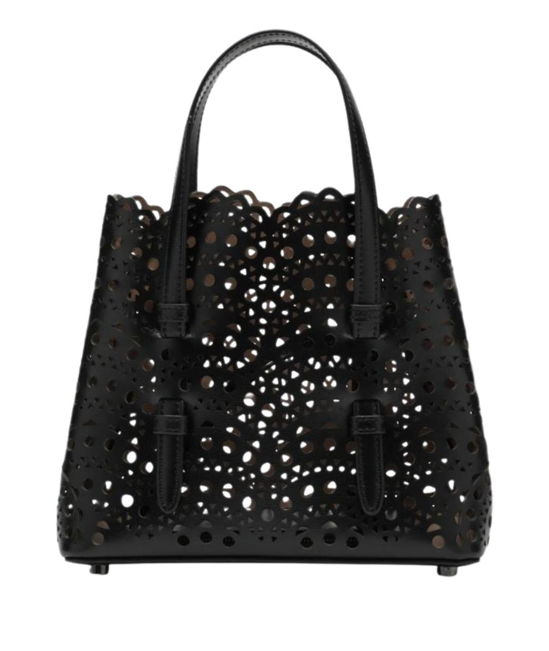 ALAIA Черная кожаная сумка тоут, фото 1