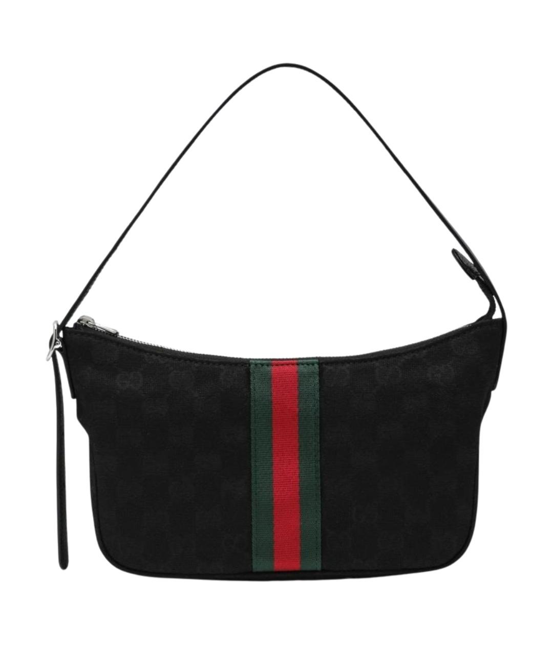 GUCCI Черная жаккардовая сумка на плечо, фото 1