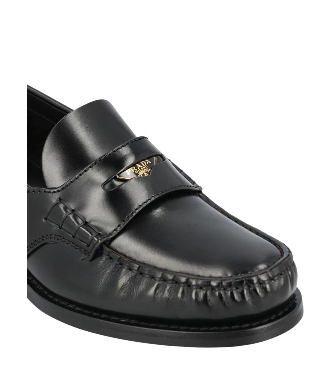 PRADA Черные кожаные лоферы, фото 2