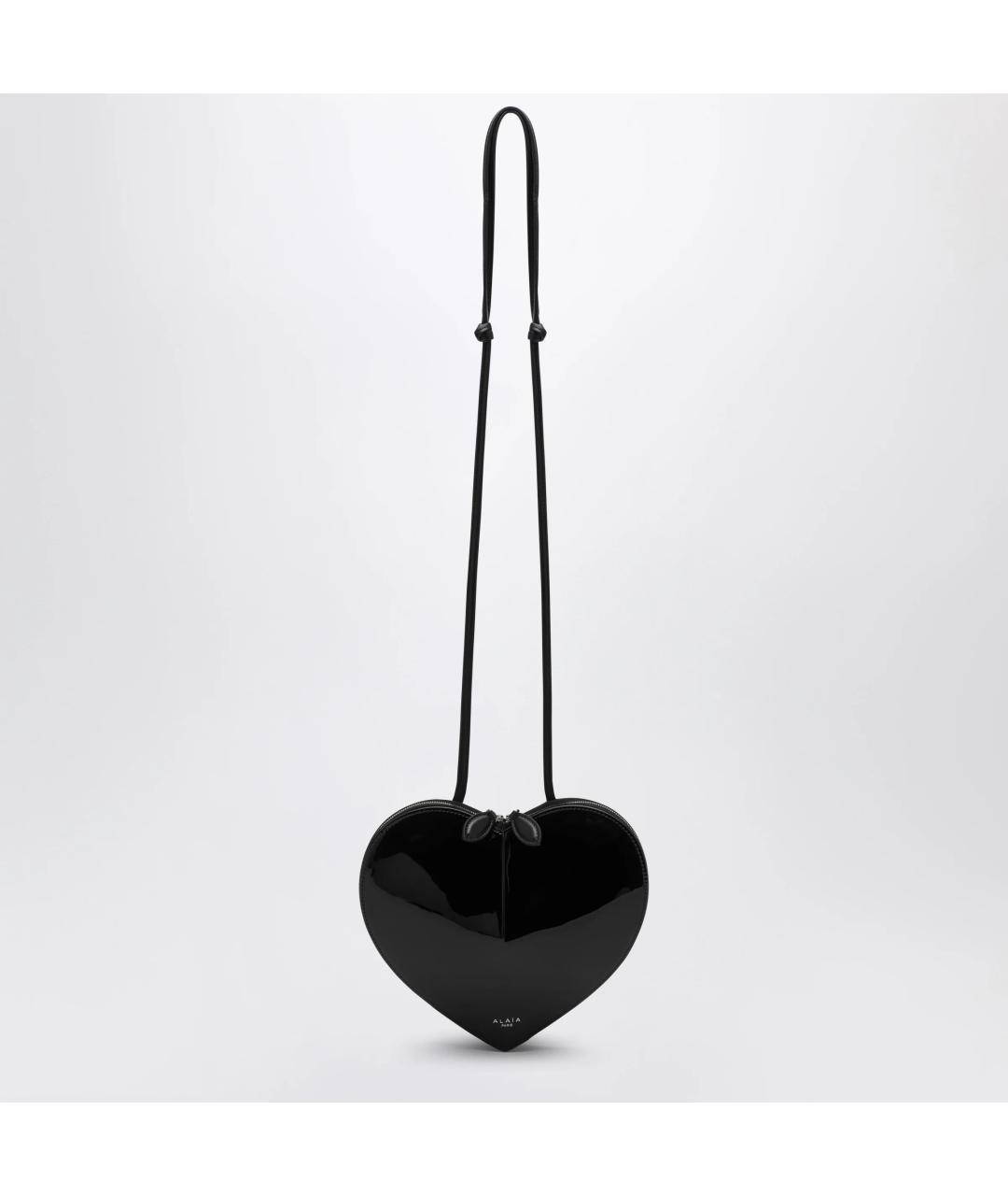 ALAIA Черная сумка через плечо из лакированной кожи, фото 3