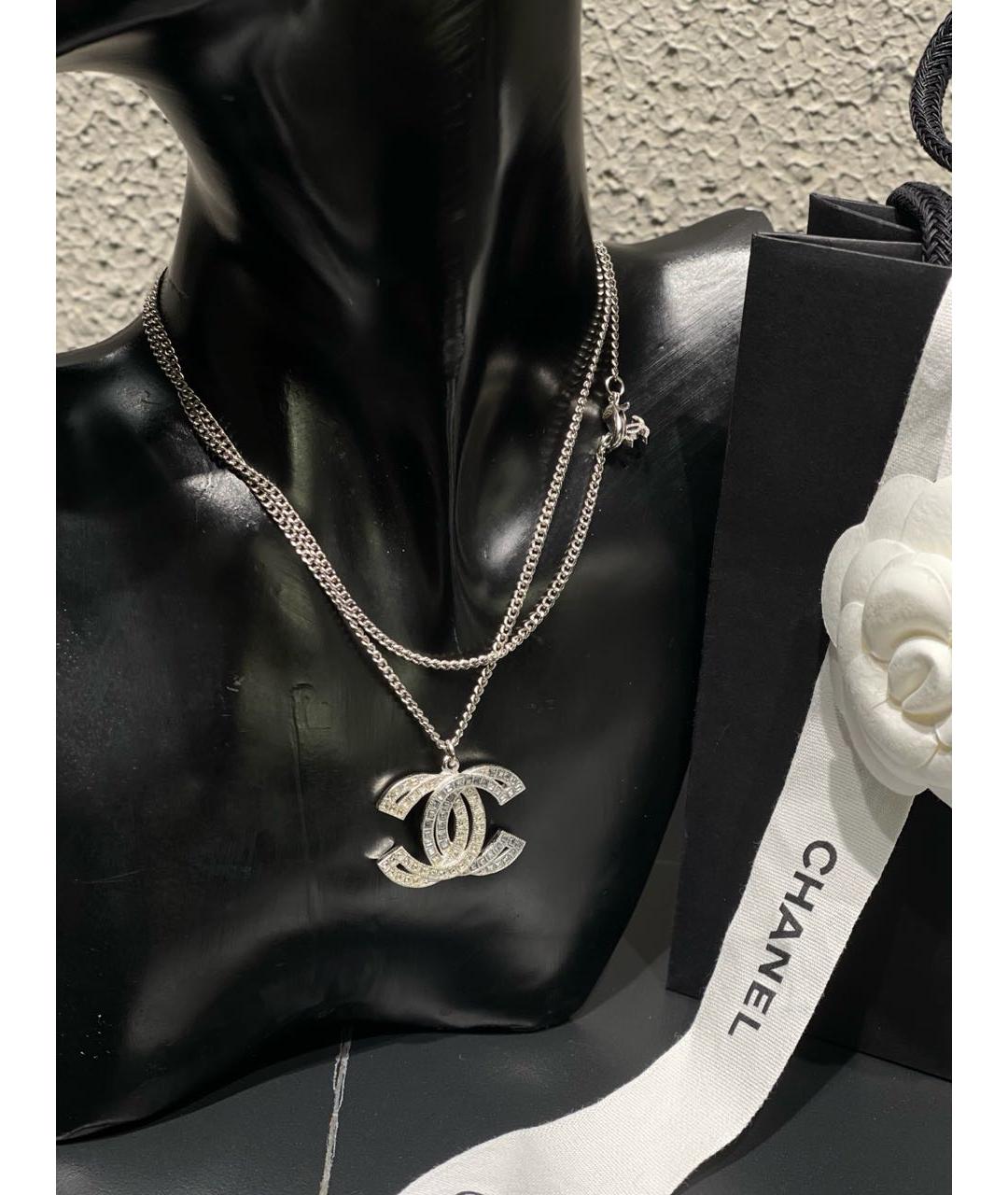CHANEL Серебряное металлическое колье, фото 6
