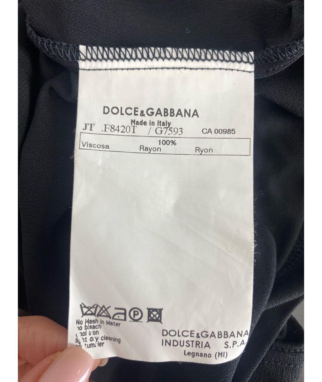 DOLCE&GABBANA Черная вискозная футболка, фото 6