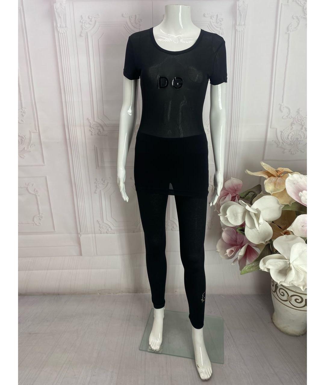 DOLCE&GABBANA Черная вискозная футболка, фото 7