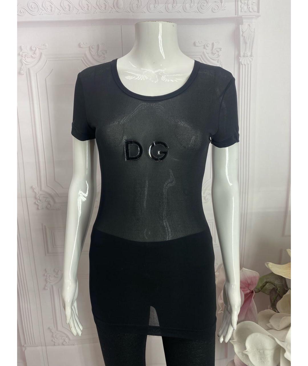 DOLCE&GABBANA Черная вискозная футболка, фото 5