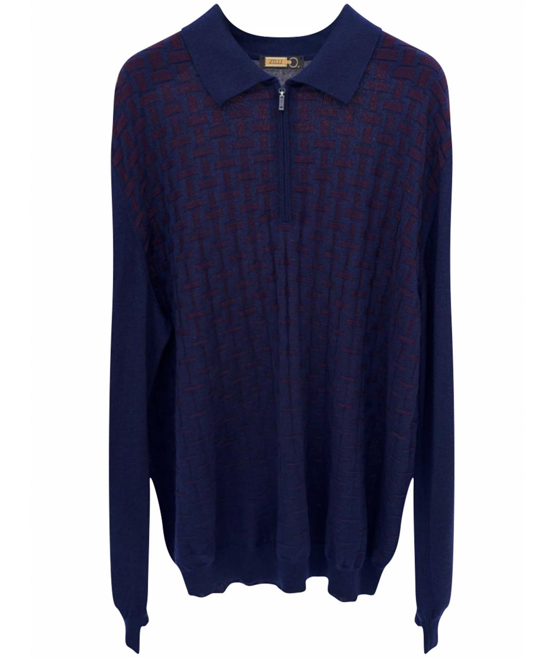 ZILLI Темно-синий кашемировый джемпер / свитер, фото 1