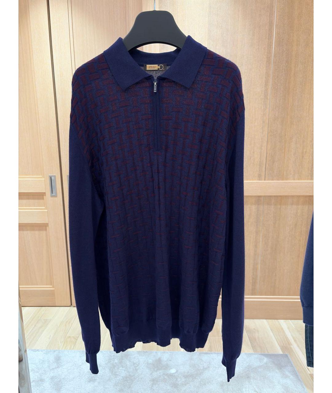 ZILLI Темно-синий кашемировый джемпер / свитер, фото 7