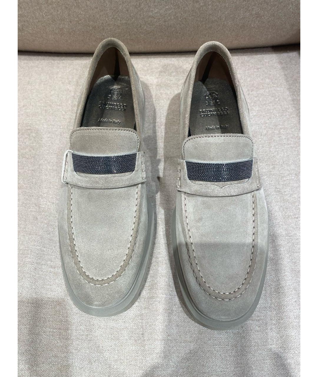 BRUNELLO CUCINELLI Бежевые замшевые лоферы, фото 2