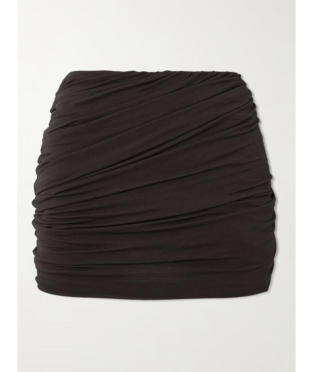 RICK OWENS Коричневая вискозная юбка мини, фото 4