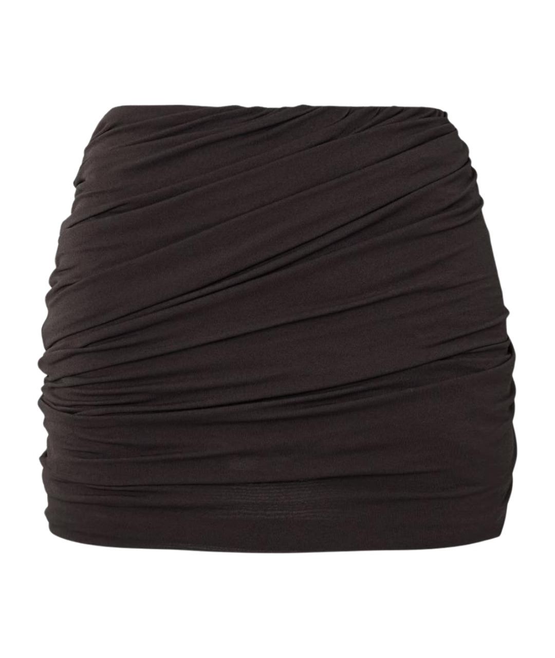 RICK OWENS Коричневая вискозная юбка мини, фото 1