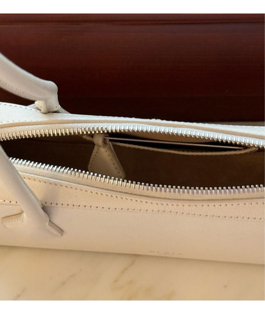 ALAIA Белая кожаная сумка с короткими ручками, фото 4