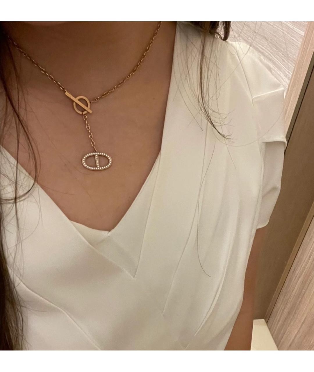 HERMES Розовое колье из розового золота, фото 7