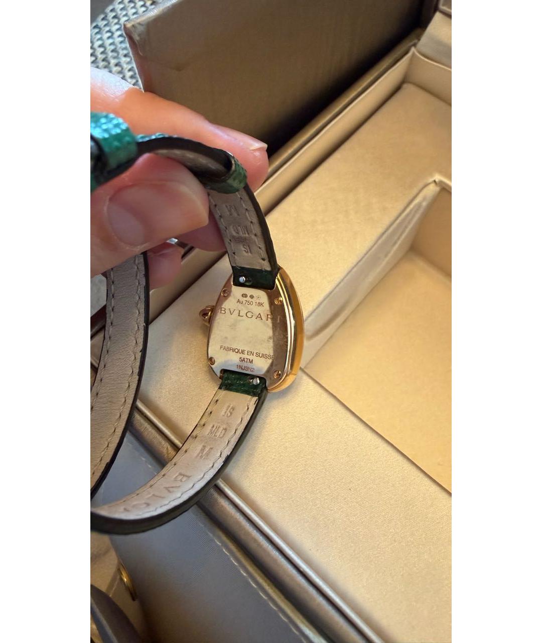 BVLGARI Зеленые часы из желтого золота, фото 2