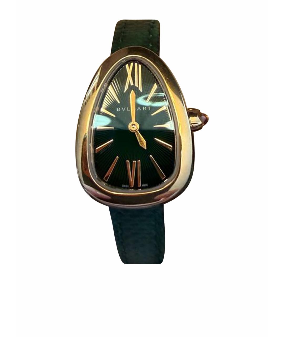 BVLGARI Зеленые часы из желтого золота, фото 1