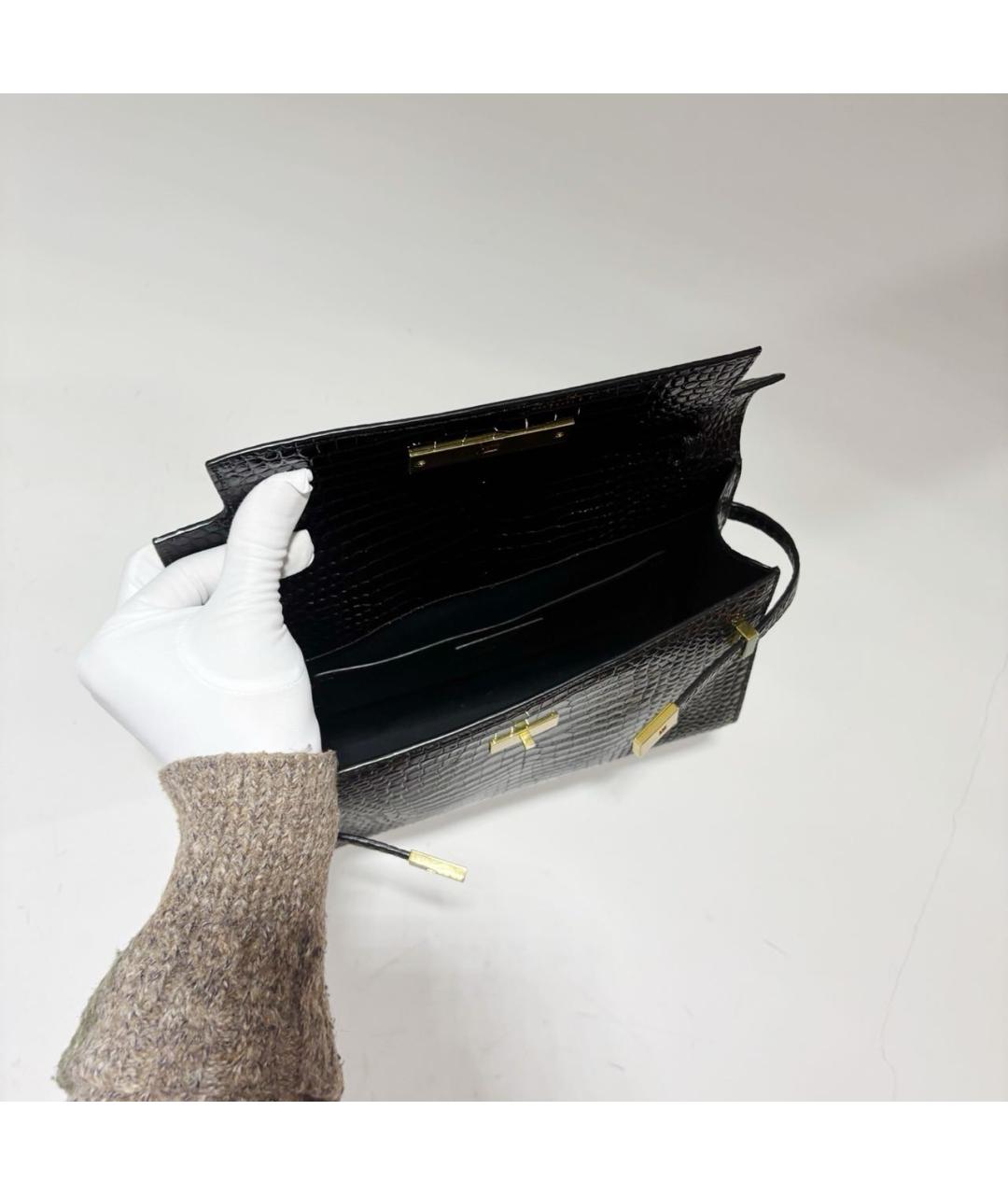 SAINT LAURENT Черная кожаная сумка через плечо, фото 6