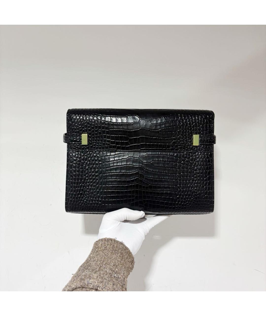 SAINT LAURENT Черная кожаная сумка через плечо, фото 3