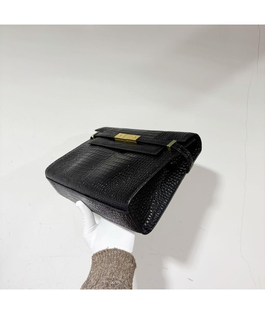 SAINT LAURENT Черная кожаная сумка через плечо, фото 4