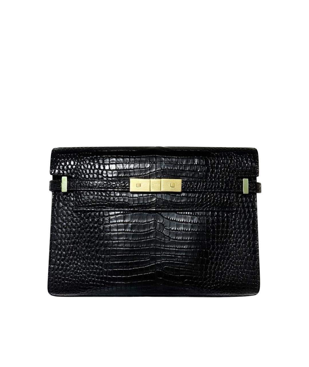 SAINT LAURENT Черная кожаная сумка через плечо, фото 1