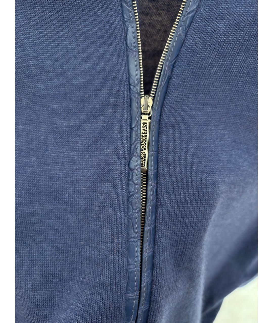 STEFANO RICCI Синий кашемировый кардиган, фото 8