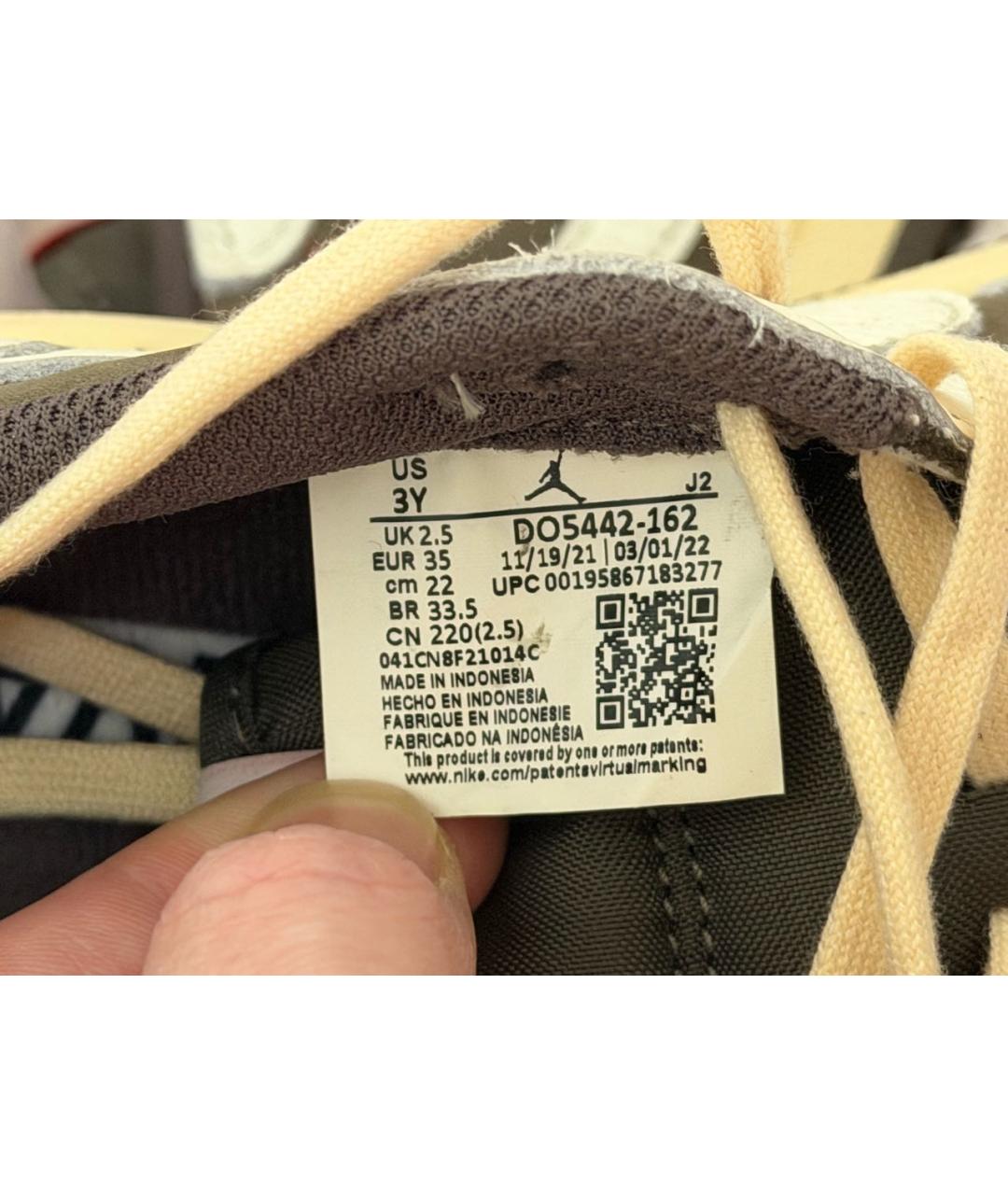 JORDAN Коричневые кожаные кеды, фото 3