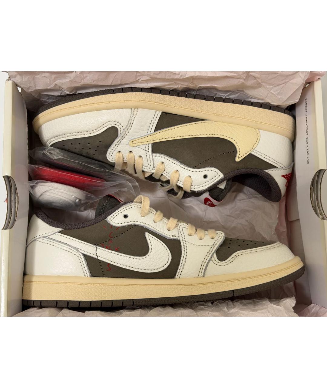 JORDAN Коричневые кожаные кеды, фото 2