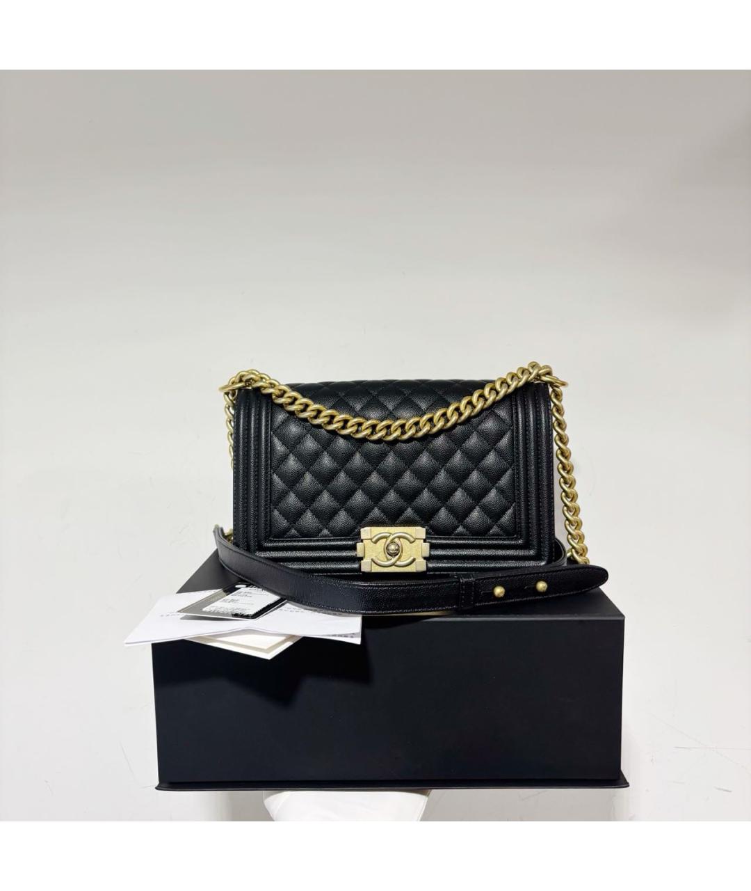 CHANEL Черная кожаная сумка через плечо, фото 2