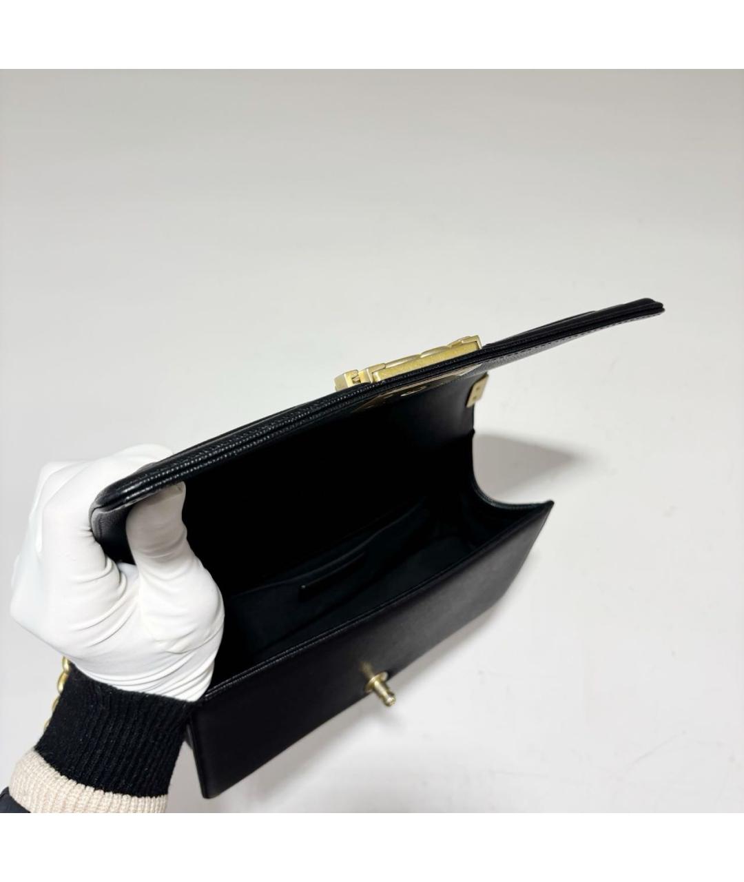 CHANEL Черная кожаная сумка через плечо, фото 6