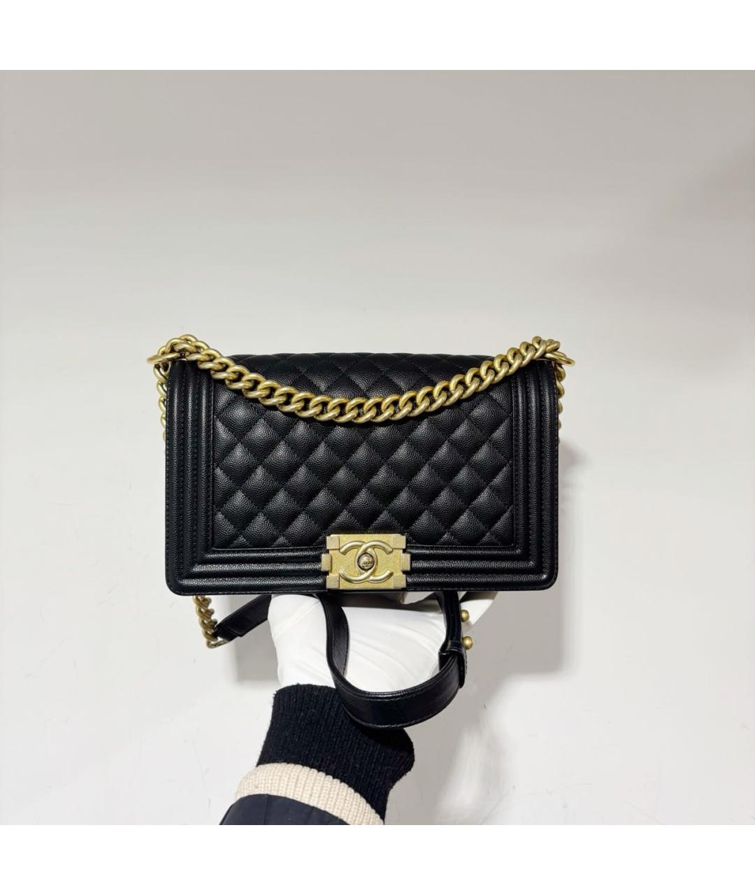 CHANEL Черная кожаная сумка через плечо, фото 7