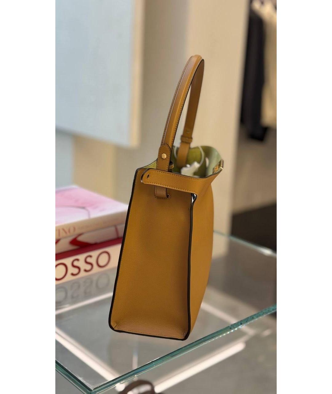 FENDI Бежевая кожаная сумка через плечо, фото 5