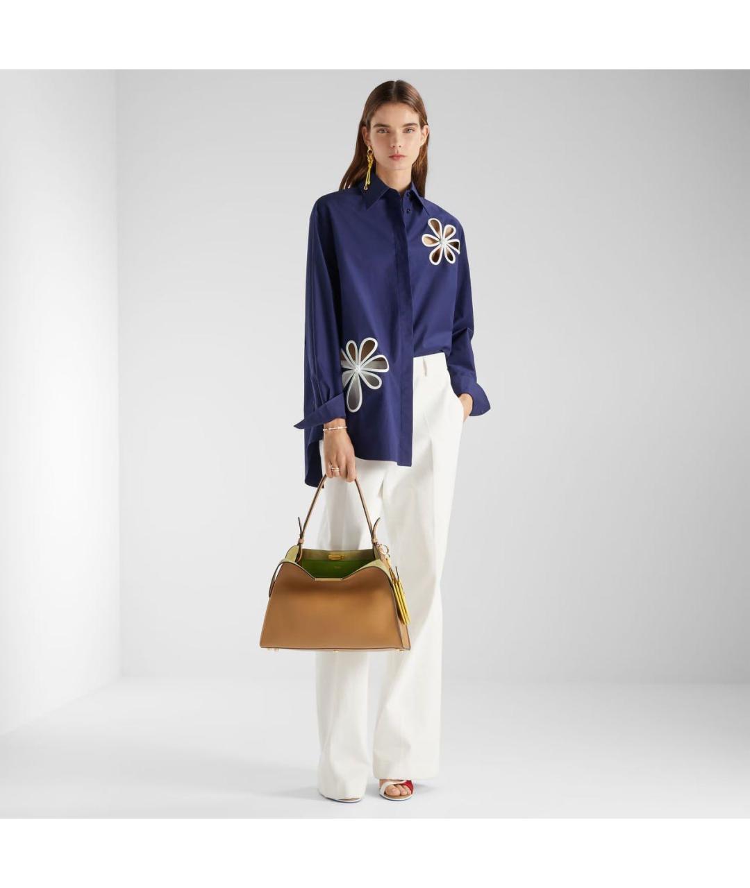 FENDI Бежевая кожаная сумка через плечо, фото 3