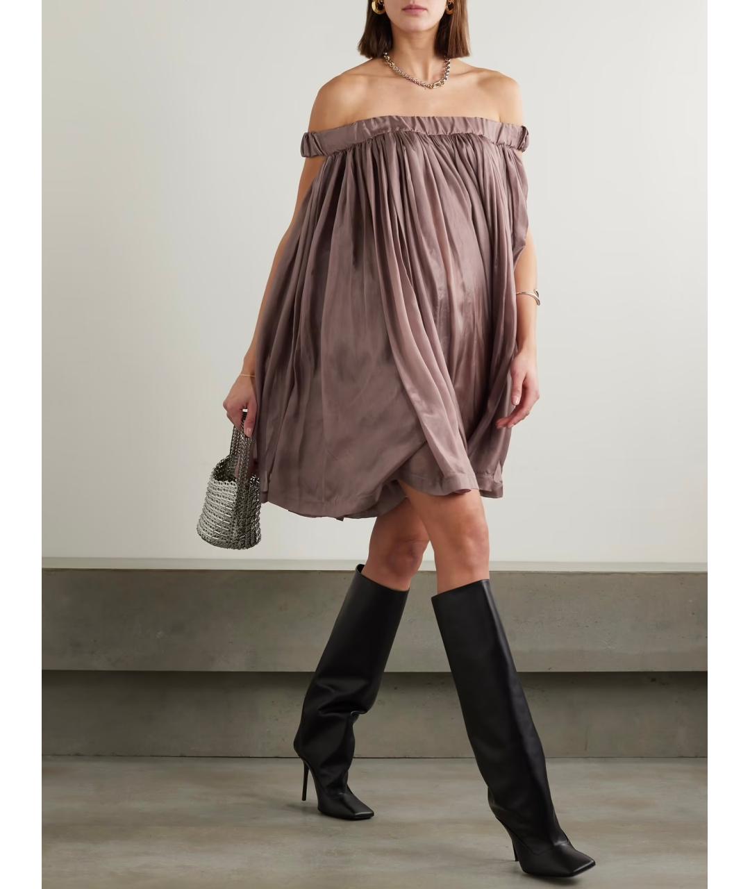 RICK OWENS Розовое шелковое коктейльное платье, фото 2