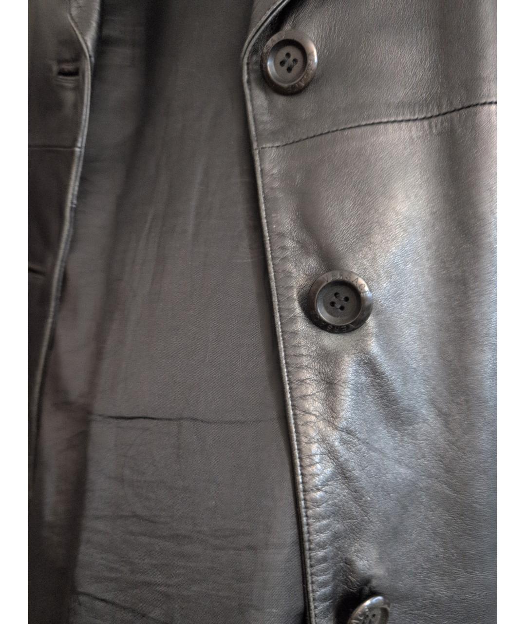 VERSACE JEANS COUTURE Черный кожаный тренч/плащ, фото 4