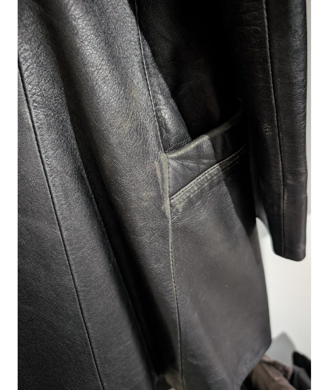 VERSACE JEANS COUTURE Черный кожаный тренч/плащ, фото 7