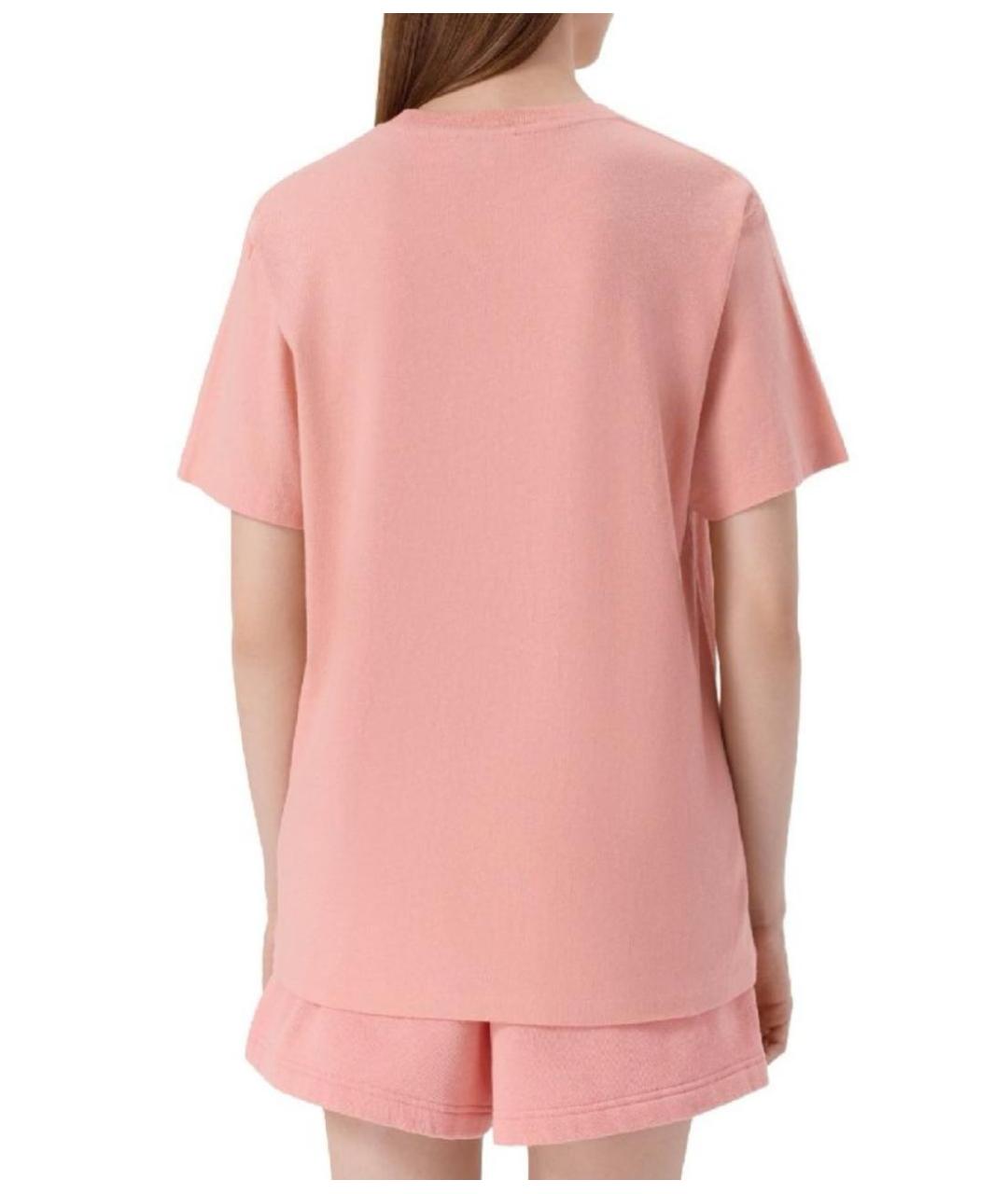 SPORTY AND RICH Коралловая хлопковая футболка, фото 7
