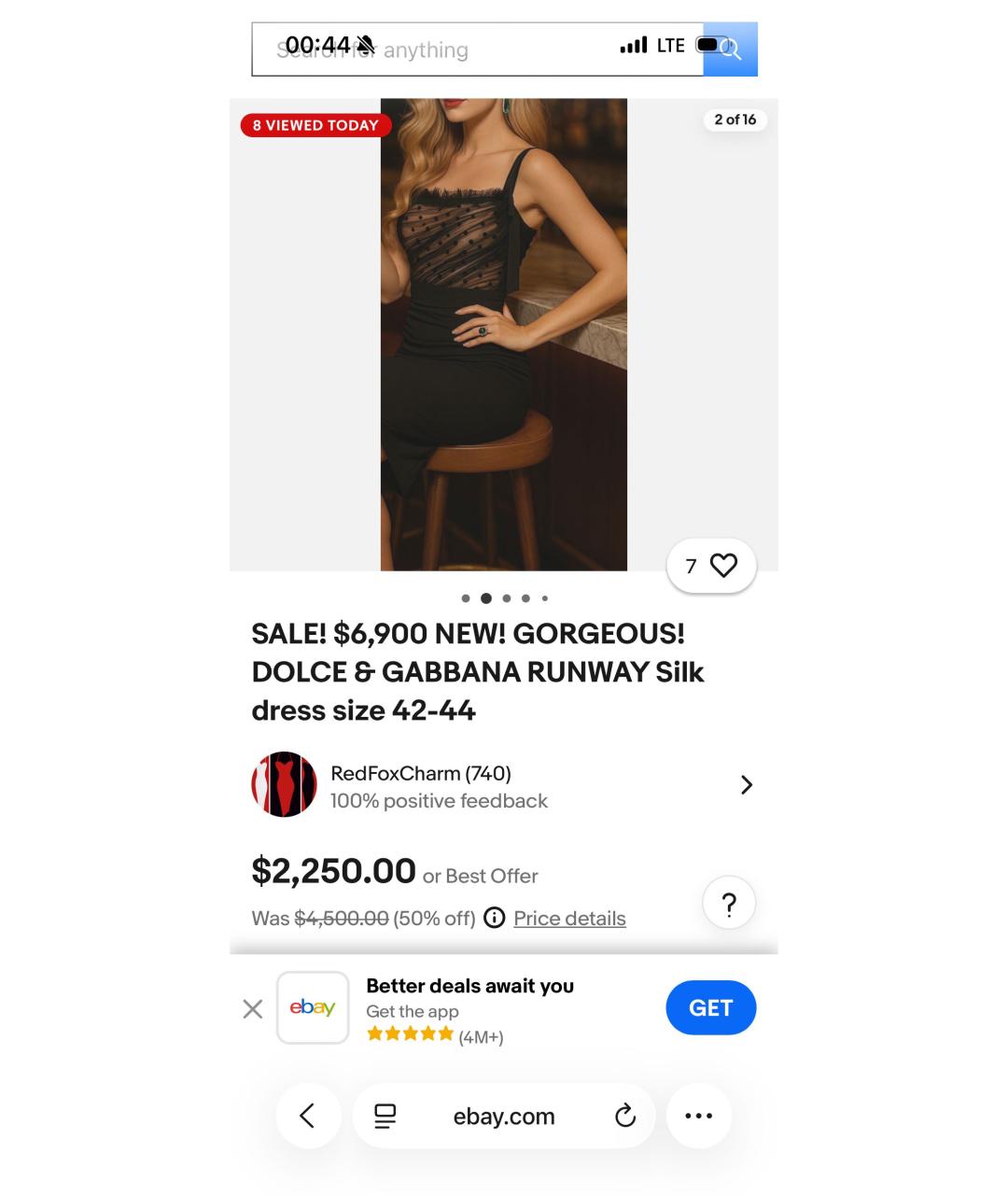 DOLCE&GABBANA Черное шелковое коктейльное платье, фото 7