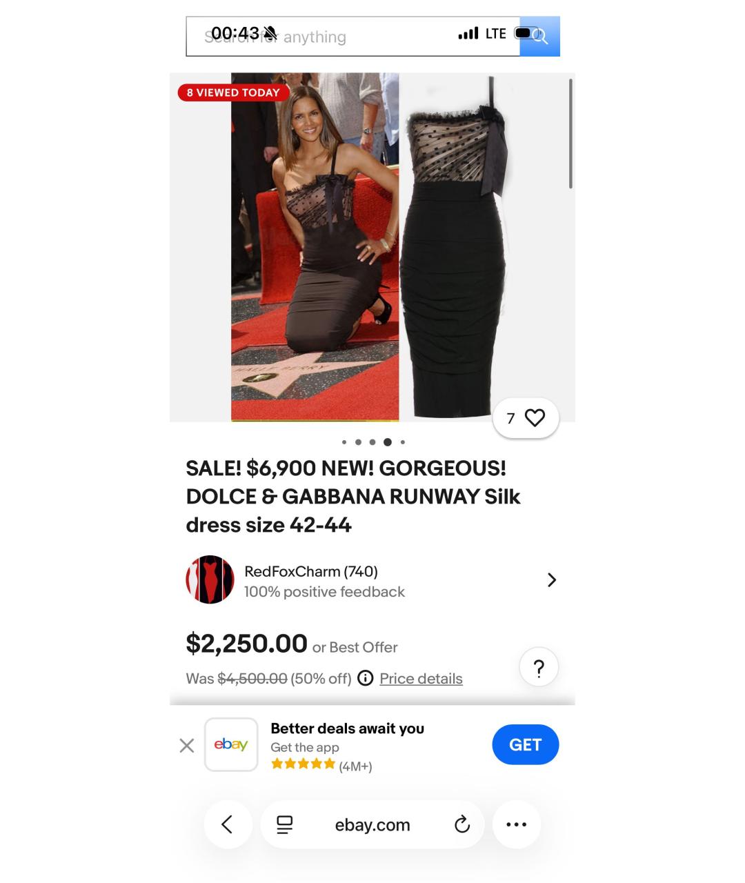 DOLCE&GABBANA Черное шелковое коктейльное платье, фото 6