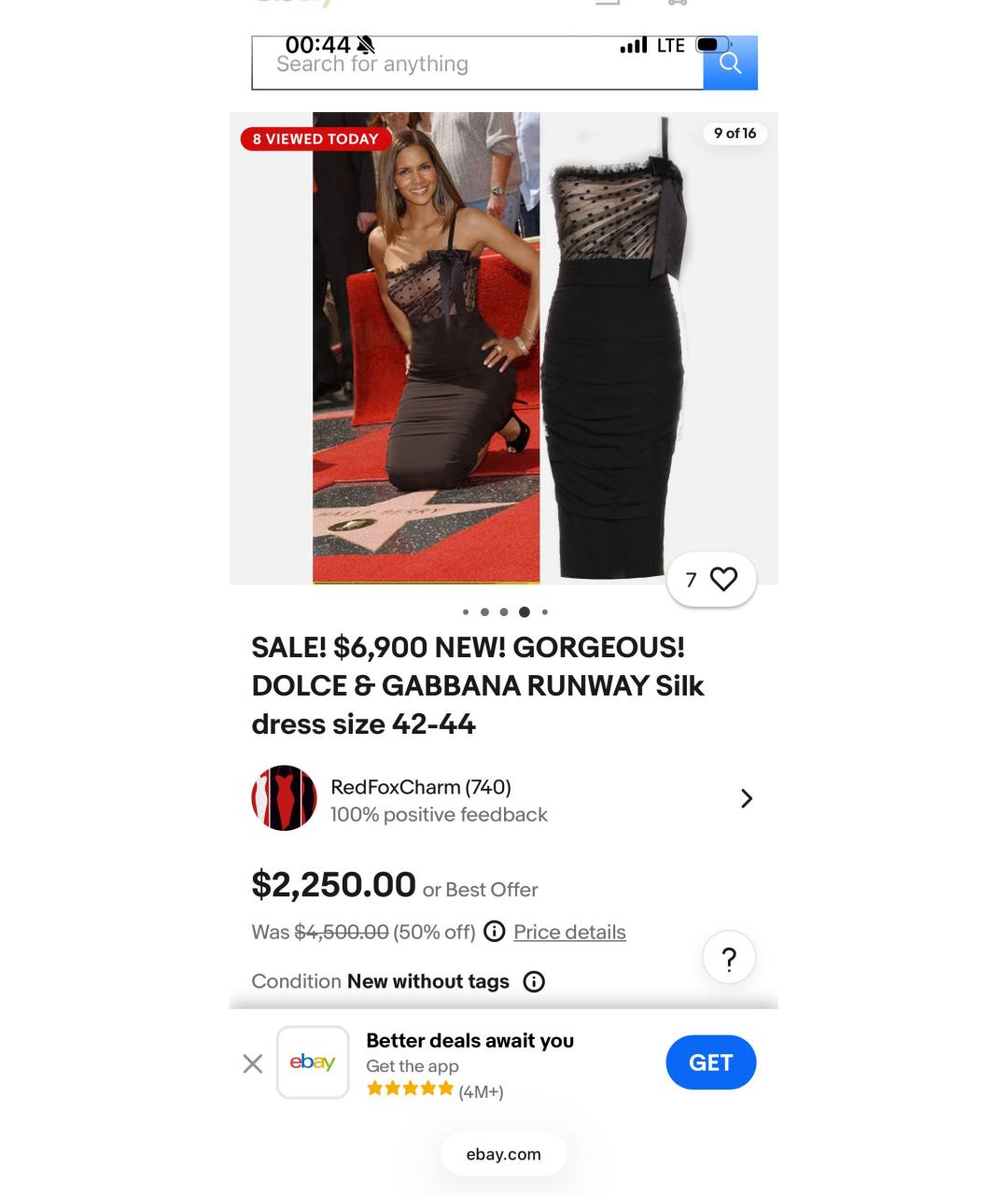 DOLCE&GABBANA Черное шелковое коктейльное платье, фото 5