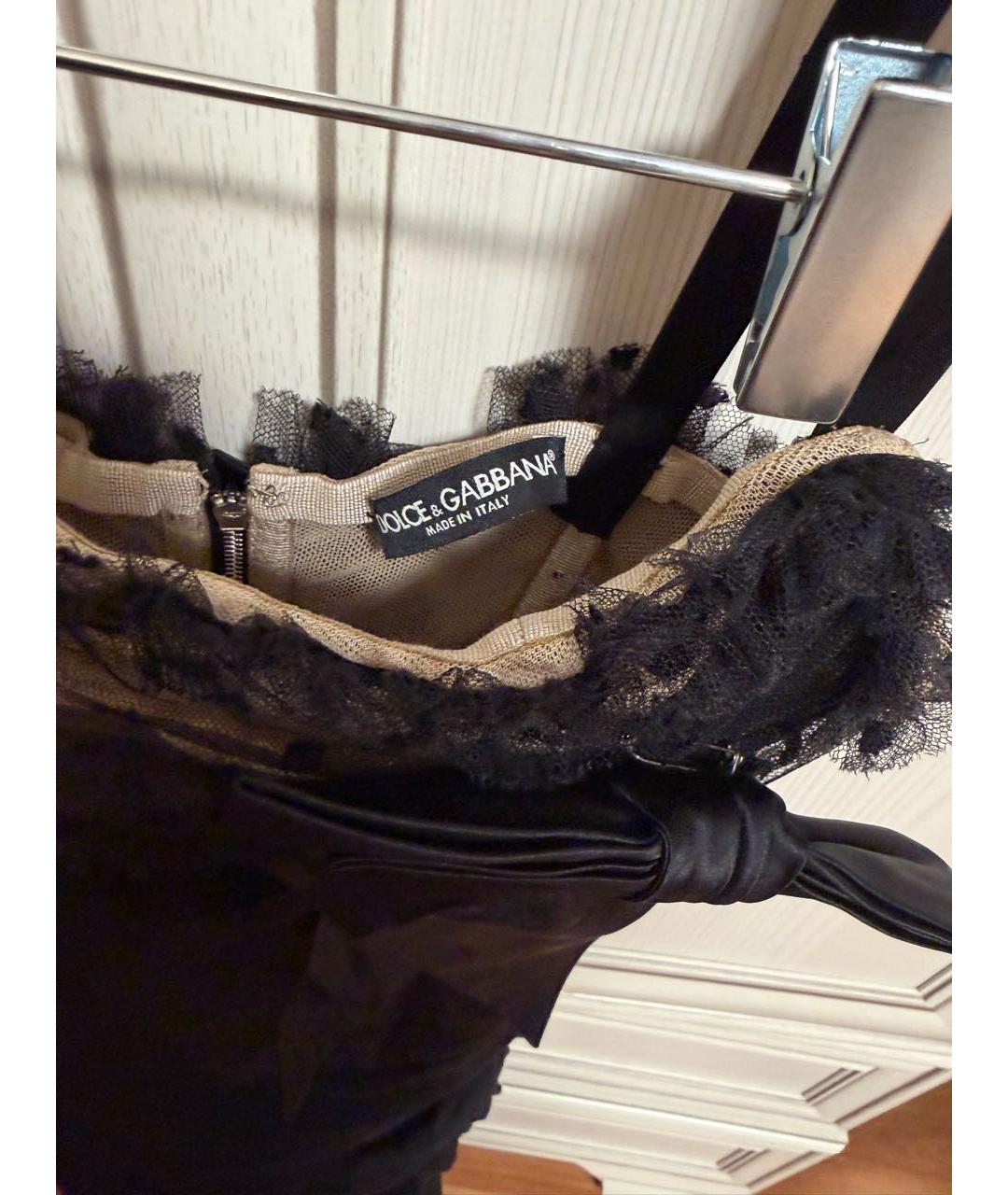 DOLCE&GABBANA Черное шелковое коктейльное платье, фото 3