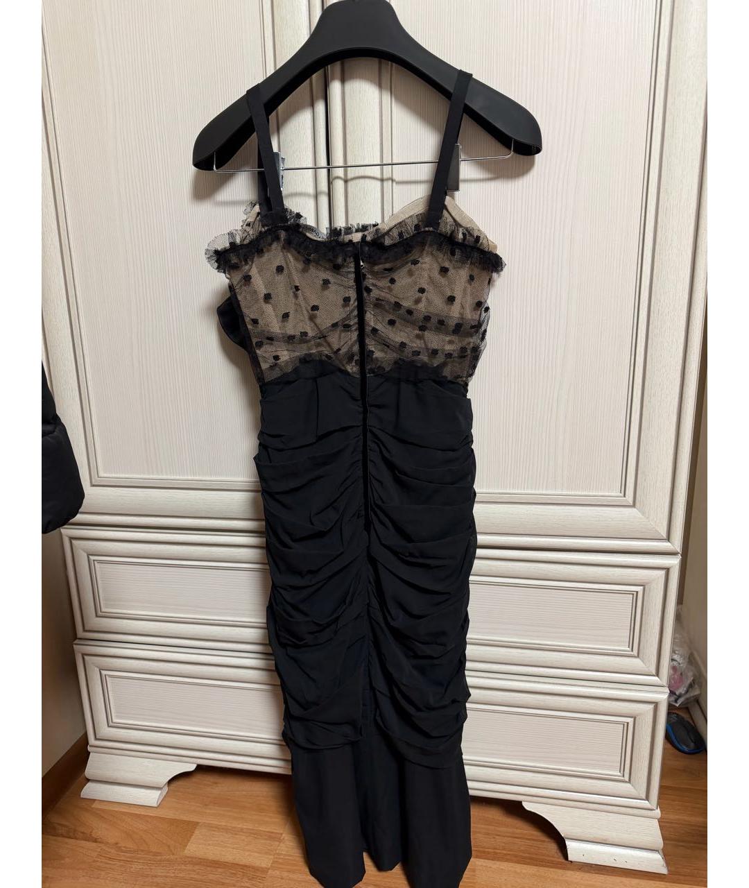 DOLCE&GABBANA Черное шелковое коктейльное платье, фото 2