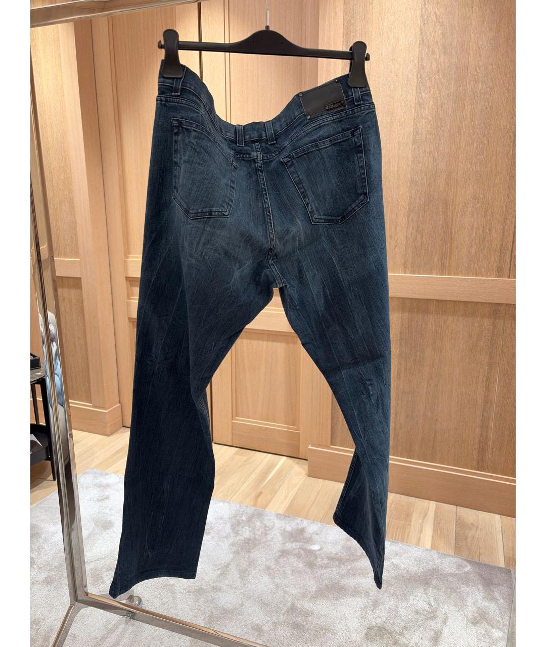ZZEGNA Темно-синие хлопко-эластановые джинсы слим, фото 2