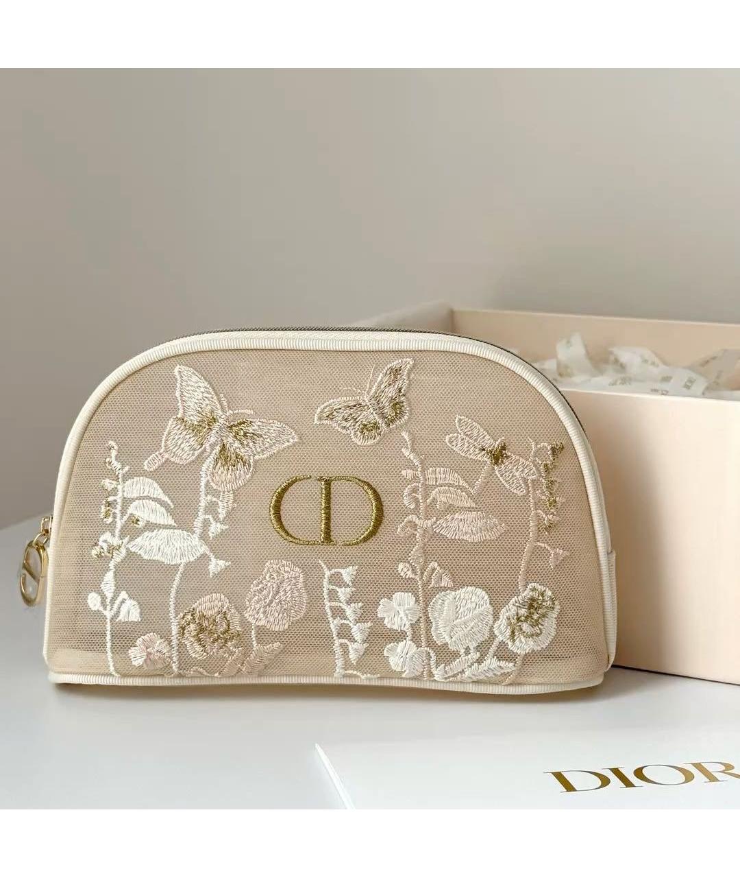 DIOR BEAUTY Бежевая синтетическая косметичка, фото 5