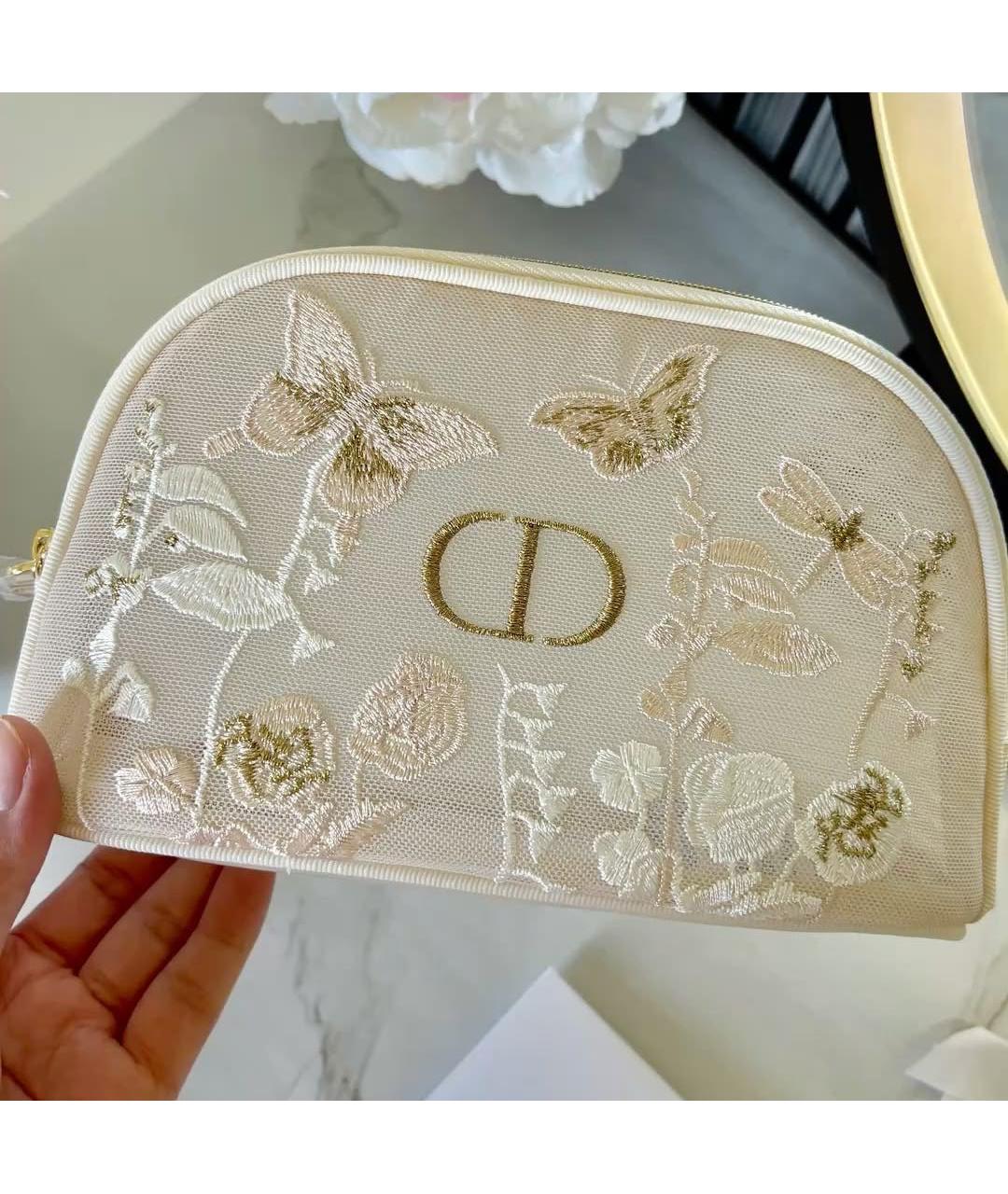 DIOR BEAUTY Бежевая синтетическая косметичка, фото 4