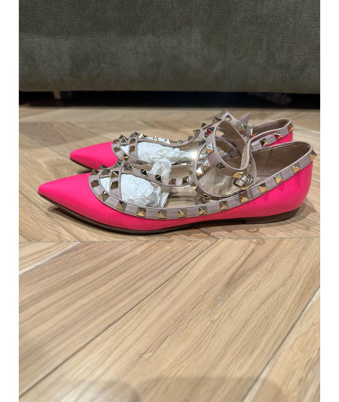 VALENTINO Розовые кожаные туфли, фото 5