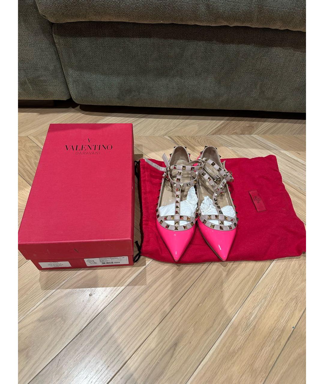 VALENTINO Розовые кожаные туфли, фото 4