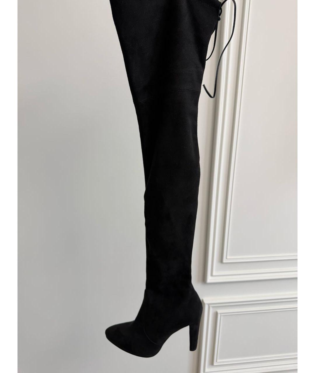 STUART WEITZMAN Черные замшевые ботфорты, фото 8