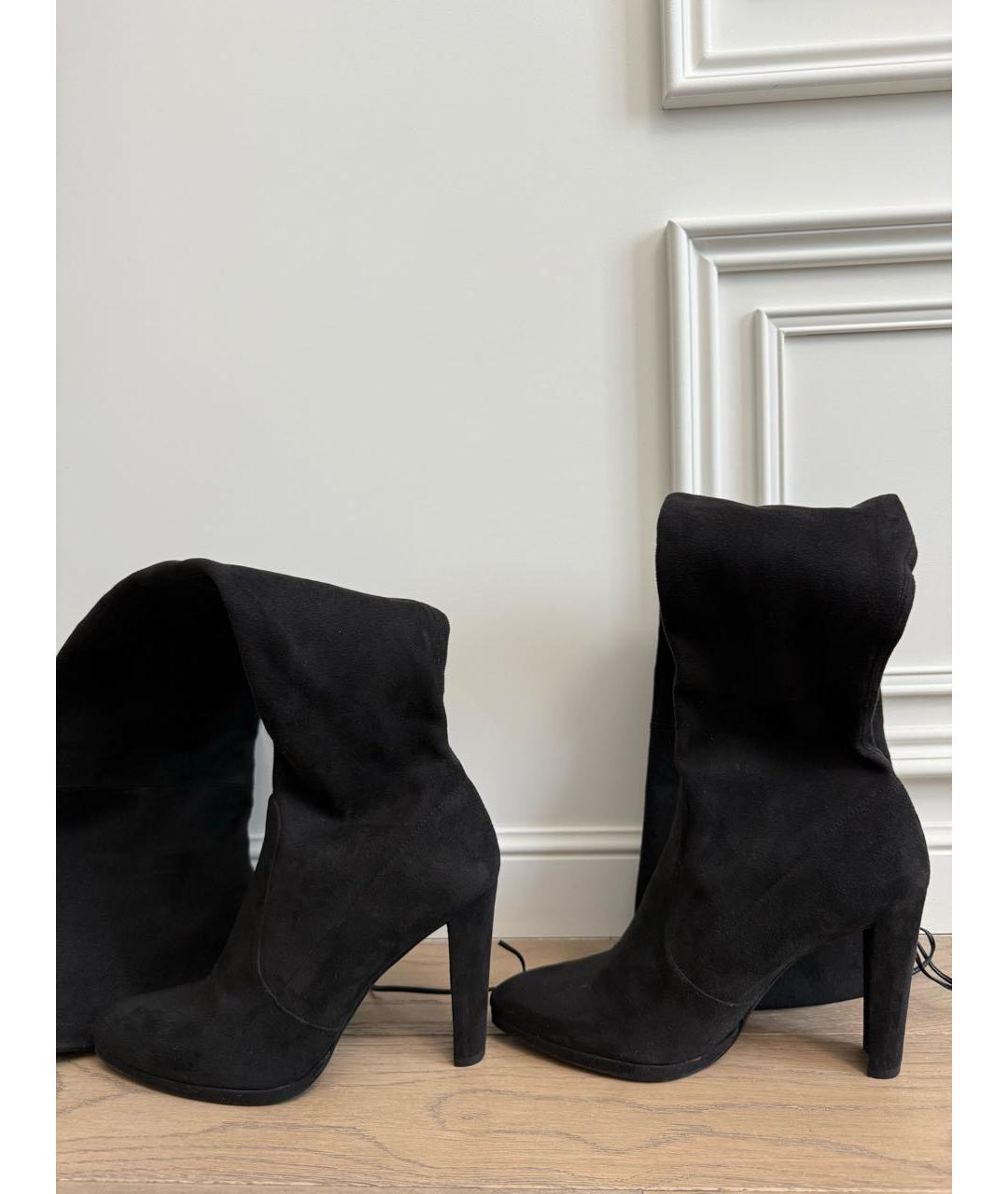 STUART WEITZMAN Черные замшевые ботфорты, фото 3